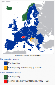 EU vs EEA Map